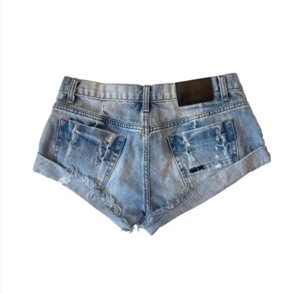One Teaspoon Bandits - Mid Rise Distressed Vintage Denim Shorts - Picture 3 of 5